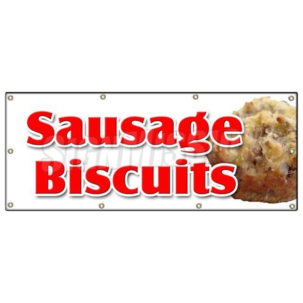SAUSAGE BISCUITS BANNER SIGN gravy breakfast homemade southern fresh